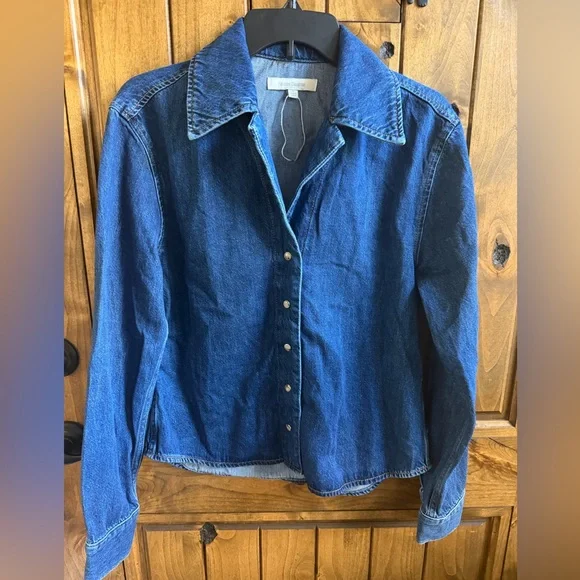 Favorite daughter Blue Denim Button-Up Shirt Jacket new size Small - Picture 2 of 8